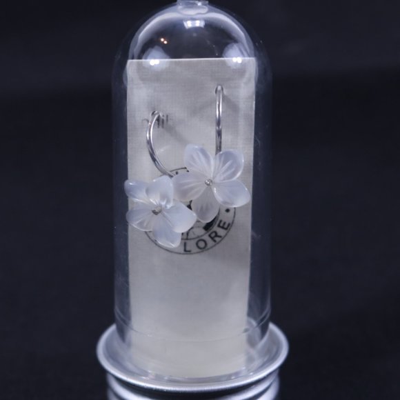 White Mother of Pearl Flower Hook Earrings – Sterling Silver - Picture 9 of 9